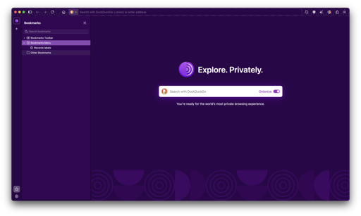 A screenshot of Tor browser with the dark theme enabled